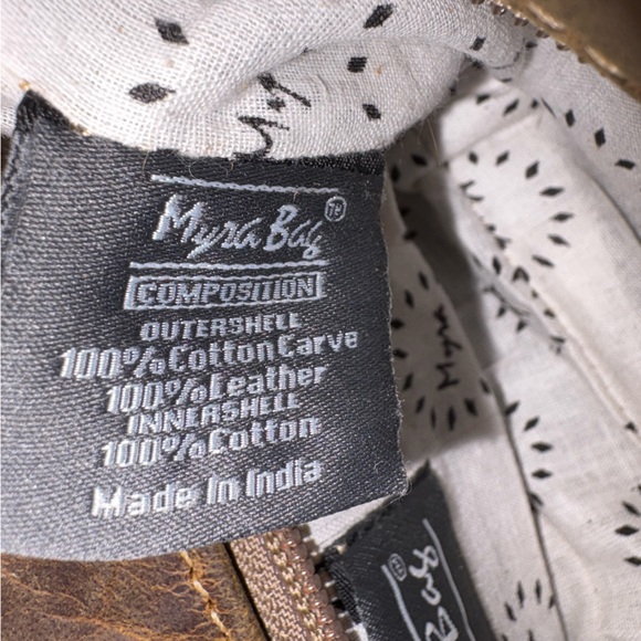 Myra Bag Distressed Blue-Brown Leather Crossbody Bag - Picture 3 of 4